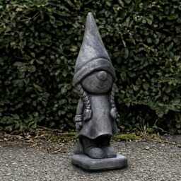Garden Gnome Statue Concrete Sculpture Whimsical Pixie Girl Decoration Outdoor Ornament Cute Yard Front Door Figurine - thumbnail 4