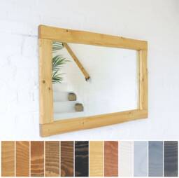 Wood Mirror - 10cm X 5cm Main Image Medium Oak Irregular Design Chunky Distressed Driftwood Style Chic Dark