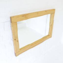 Wood Mirror - 10cm X 5cm Main Image Medium Oak Irregular Design Chunky Distressed Driftwood Style Chic Dark - thumbnail 3