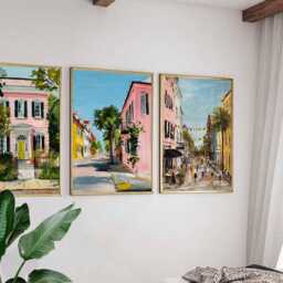 Set Of 3 Charleston Posters, South Carolina Travel Prints, Historic Wall Art Sets, Coastal City Poster Prints For Southern Home Decor - thumbnail 3