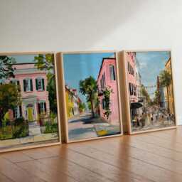 Set Of 3 Charleston Posters, South Carolina Travel Prints, Historic Wall Art Sets, Coastal City Poster Prints For Southern Home Decor - thumbnail 2