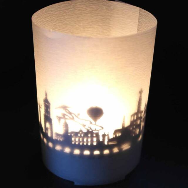 Konstanz Skyline Gift Tube Shadow Play - Souvenir Candle With Silhouette Projection Perfect For Fans Unique Home Decor - image 1