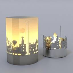 Konstanz Skyline Gift Tube Shadow Play - Souvenir Candle With Silhouette Projection Perfect For Fans Unique Home Decor - thumbnail 4