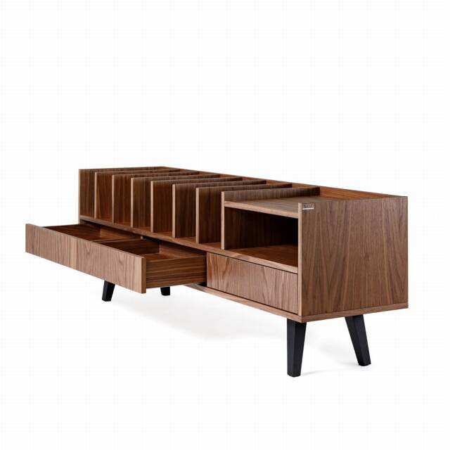"Open Cabinet For Vinyl Records & Books Walnut ""Poppy" - image 1