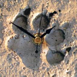 Paw Desk Clock - Print Dog's Dogs' Lover Gift Photo in Sand - thumbnail 3