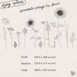 Large Decorative Flower Wall Stickers - Easy Peel & Stick Application Retro Floral Decals By Dizzy Duck - thumbnail 3