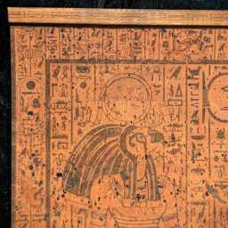 Egyptian Sun God Ra Wall Art Engraved Eco Friendly Cork Leather - thumbnail 3