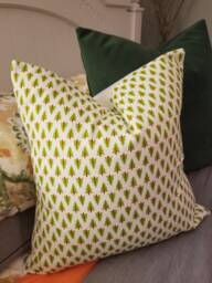 Forest.tree.green.red.white.pillow Covers.christmas Pillows.toss Pillows.slipcovers.lumbar Pillow.holiday Slipcovers.holiday Pillows.accents - thumbnail 1