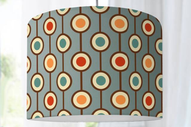 Lampshade Graphic Pattern Bedroom Living Room Nursery Floor Lamp Retro Hippie 70S Colorful - image 1