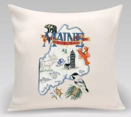 Maine State Pillow With Feather Insert - thumbnail 1