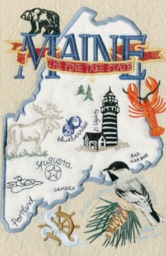 Maine State Pillow With Feather Insert - thumbnail 2