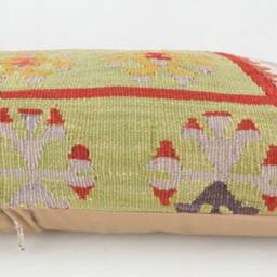 "Kilim Pillow, Wool Kilim Cousin From Anatolia, 30x60 cm, 12""x24" - thumbnail 3