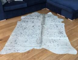 stunning Silver Printed Cow Hide, Luxury Brazilian Genuine Cowhide. Wow