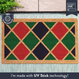 Diamond Geometric Shape Doormat - Custom Mid Century Pattern Minimalist Housewarming Decor Midcentury Door Mat Eclectic - thumbnail 1