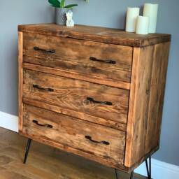 Reclaimed Solid Wood Chest Of Drawers - Rustic Handmade Storage - thumbnail 3
