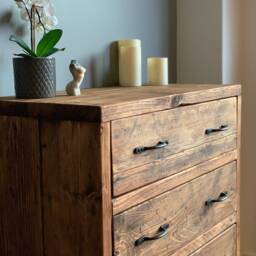 Reclaimed Solid Wood Chest Of Drawers - Rustic Handmade Storage - thumbnail 2