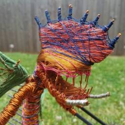 Winged Dragon Monster - Bendable Copper Wire Creature Fun, Unique, Fully Poseable Hand-Made Out Of Recycled & Repurposed Materials - thumbnail 2