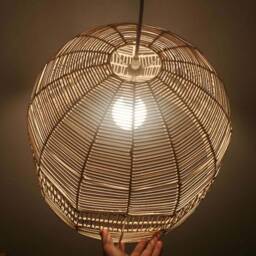 Handwoven Rattan Pendant Light, Hanging Ceiling Lamp, Wicker Lampshade Width 20'' X Height 14'' - thumbnail 3