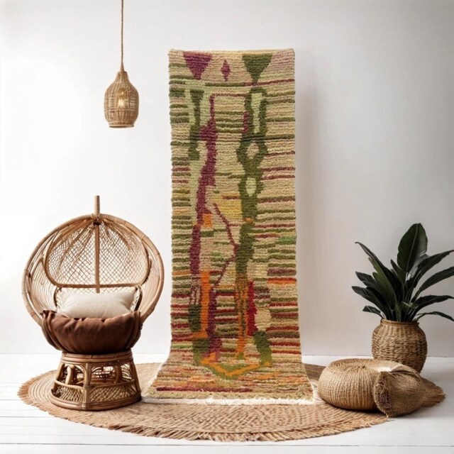 Handmade Moroccan Wool Runner Rug Berber Hallway Carpet - image 1
