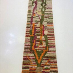 Handmade Moroccan Wool Runner Rug Berber Hallway Carpet - thumbnail 2