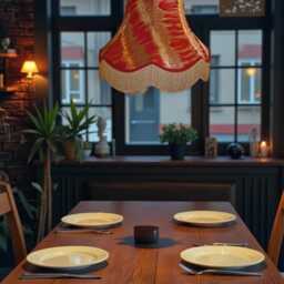 Aztec Inca Moroccan Fabric Lampshade With Gold Fringe Handmade For Ceiling Pendants Shades, Table & Floor Standard Lamp Shades - thumbnail 3