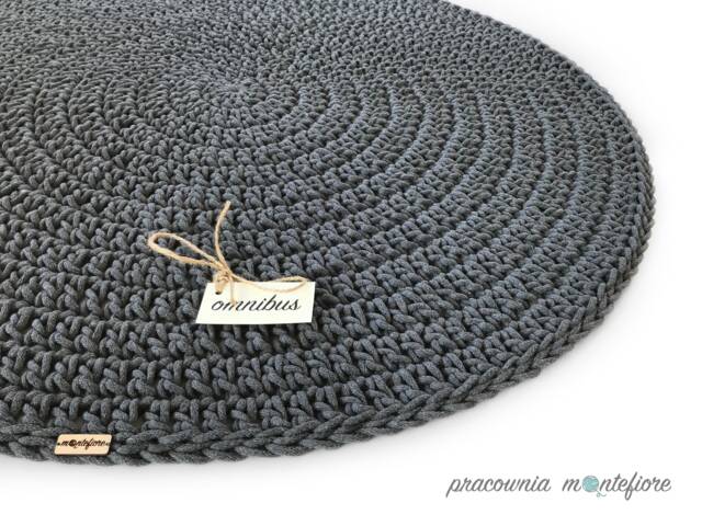Handmade Crochet Rug Round Cotton Rug, Scandinavian Style - image 1