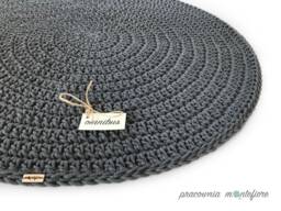 Handmade Crochet Rug Round Cotton Rug, Scandinavian Style - thumbnail 1