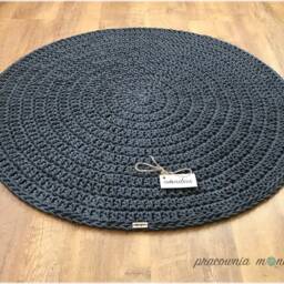Handmade Crochet Rug Round Cotton Rug, Scandinavian Style - thumbnail 2