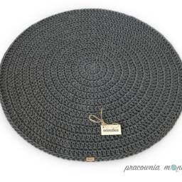 Handmade Crochet Rug Round Cotton Rug, Scandinavian Style - thumbnail 3