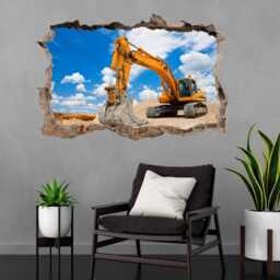 Excavator Construction Equipment Work Machine Wall Sticker Mural Decal Poster Print Art Home Office Decor Bf4