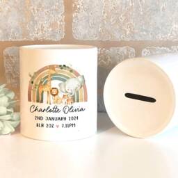 New Baby Gift, Unisex, Gender Neutral, Baby Boy, Baby Girl, Cushion, Name Pillow, Nursery Decor, Safari Theme, Newborn Gift, Boys & Girsl, New Birth - thumbnail 3