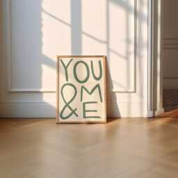 You & Me Unframed Print - Love Poster Art Prints Bedroom Couples Wedding Gifts Anniversary - thumbnail 2