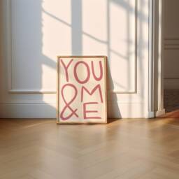 You & Me Unframed Print - Love Poster Art Prints Bedroom Couples Wedding Gifts Anniversary - thumbnail 1