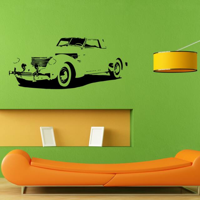 Car Vehicle Automobile Retro Old School Hot Rod Wall Sticker Vinyl Mural Decal Home House Apartment Art Decor Free Shipping L003 - image 1