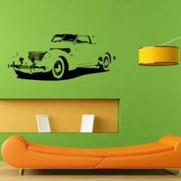 Car Vehicle Automobile Retro Old School Hot Rod Wall Sticker Vinyl Mural Decal Home House Apartment Art Decor Free Shipping L003 - thumbnail 1