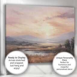 Serene Pastel Mountain Lake Sunrise Tranquil Landscape Canvas Wall Art Print Decor Picture Ready To Hang - thumbnail 3