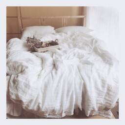Set Of 3 Shabby Chic Washed 100% Linen Bedding, Duvet Cover With Pillowcases White/Off Beige - thumbnail 3