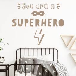 Superhero Wall Decal - Nursery Sticker, Bedroom Decor, Kids Boys Room Quote, Sign - thumbnail 3