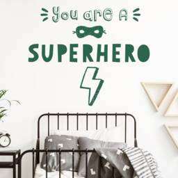 Superhero Wall Decal - Nursery Sticker, Bedroom Decor, Kids Boys Room Quote, Sign - thumbnail 4