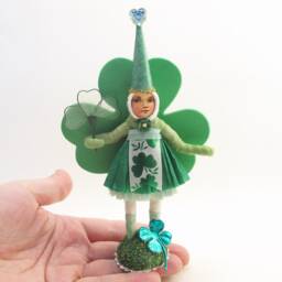 Spun Cotton Assorted Shamrock Girl - Saint Patrick's Day Figure - thumbnail 4