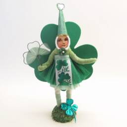 Spun Cotton Assorted Shamrock Girl - Saint Patrick's Day Figure - thumbnail 3
