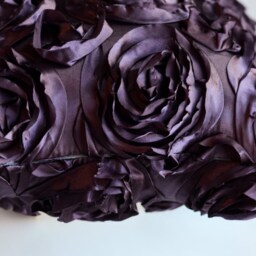 Textured Rose Pillow Cover - Purple Floral Fabric, Modern Throw - thumbnail 2