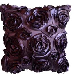 Textured Rose Pillow Cover - Purple Floral Fabric, Modern Throw - thumbnail 4