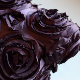 Textured Rose Pillow Cover - Purple Floral Fabric, Modern Throw - thumbnail 3