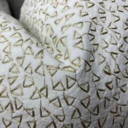 Luxury White - Gold Cushion Pillow Cover Double Sided New Home Decor Velvet Designer Fabric Gold Triangle Design Geometric - thumbnail 3