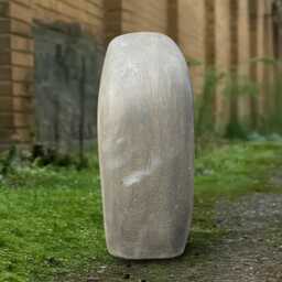 Concrete Abstract Face Statue Modern Head Sculpture Golden Eye Cement Art Contemporary Garden Decoration Outdoor Home Ornament Handmade - thumbnail 4