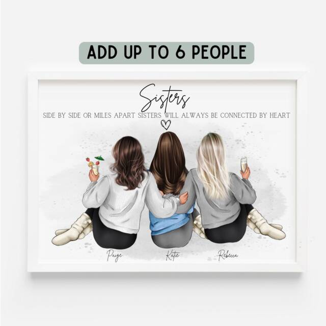 Personalised Sisters Print, Birthday Gift For Sister, Christmas Sister Gift, Quote Unique - image 1
