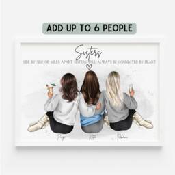 Personalised Sisters Print, Birthday Gift For Sister, Christmas Sister Gift, Quote Unique - thumbnail 1