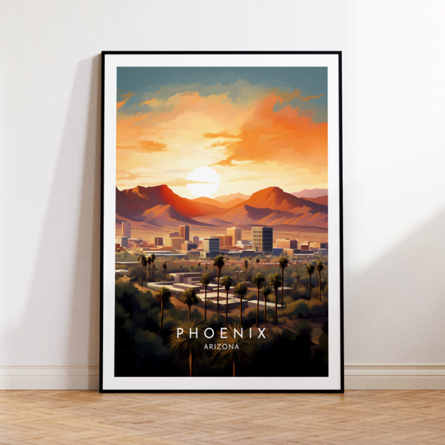 Phoenix Travel Print - United States, Arizona Poster, Home Decor, Gift Or Canvas - image 1