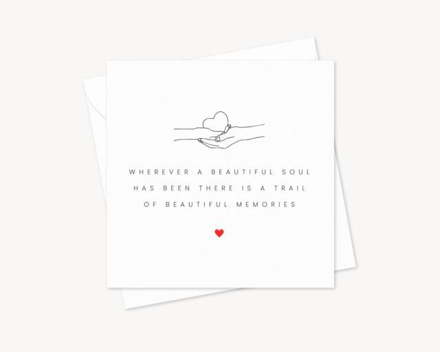 Beautiful Soul & Memories Card - Sympathy Gift For Friend Family Sending Love Grief Sorry Your Loss Motivation - image 1